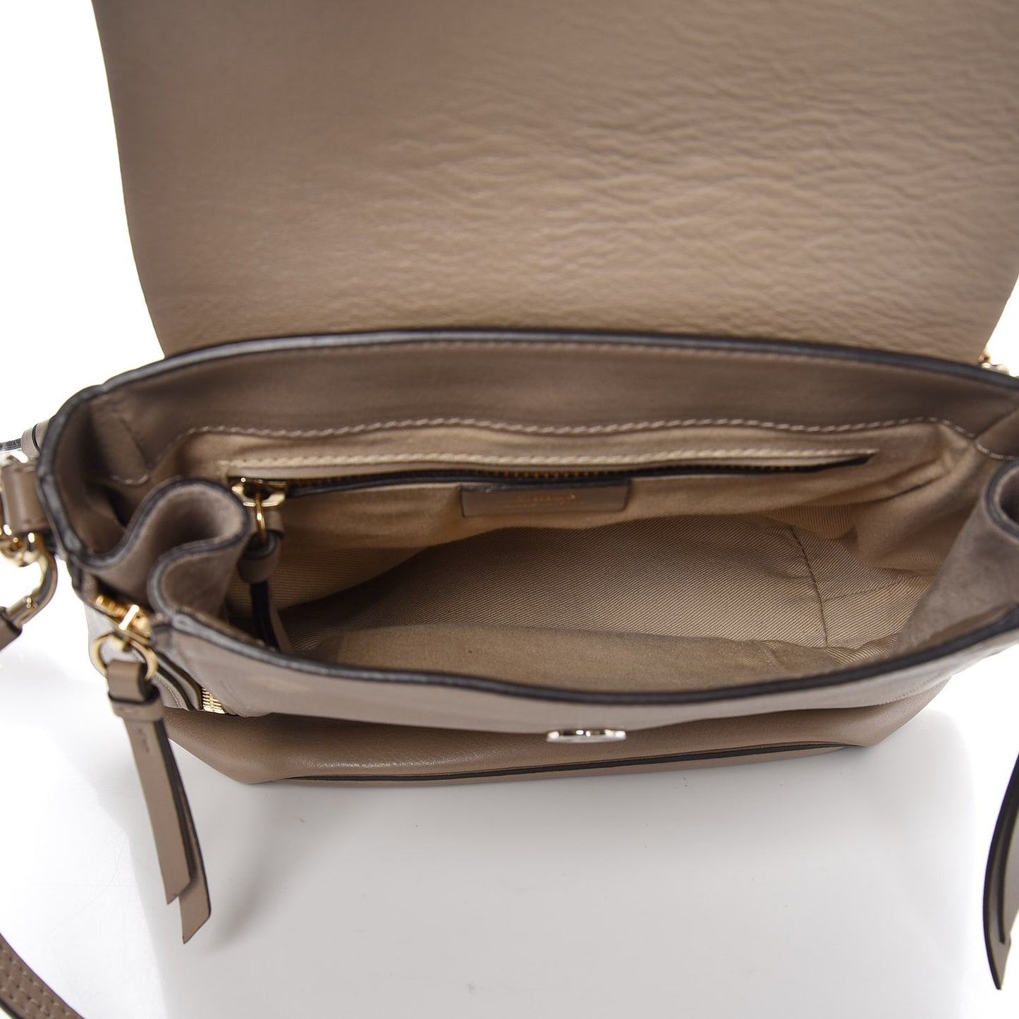 Suede Calfskin Small Faye Backpack Motty Grey