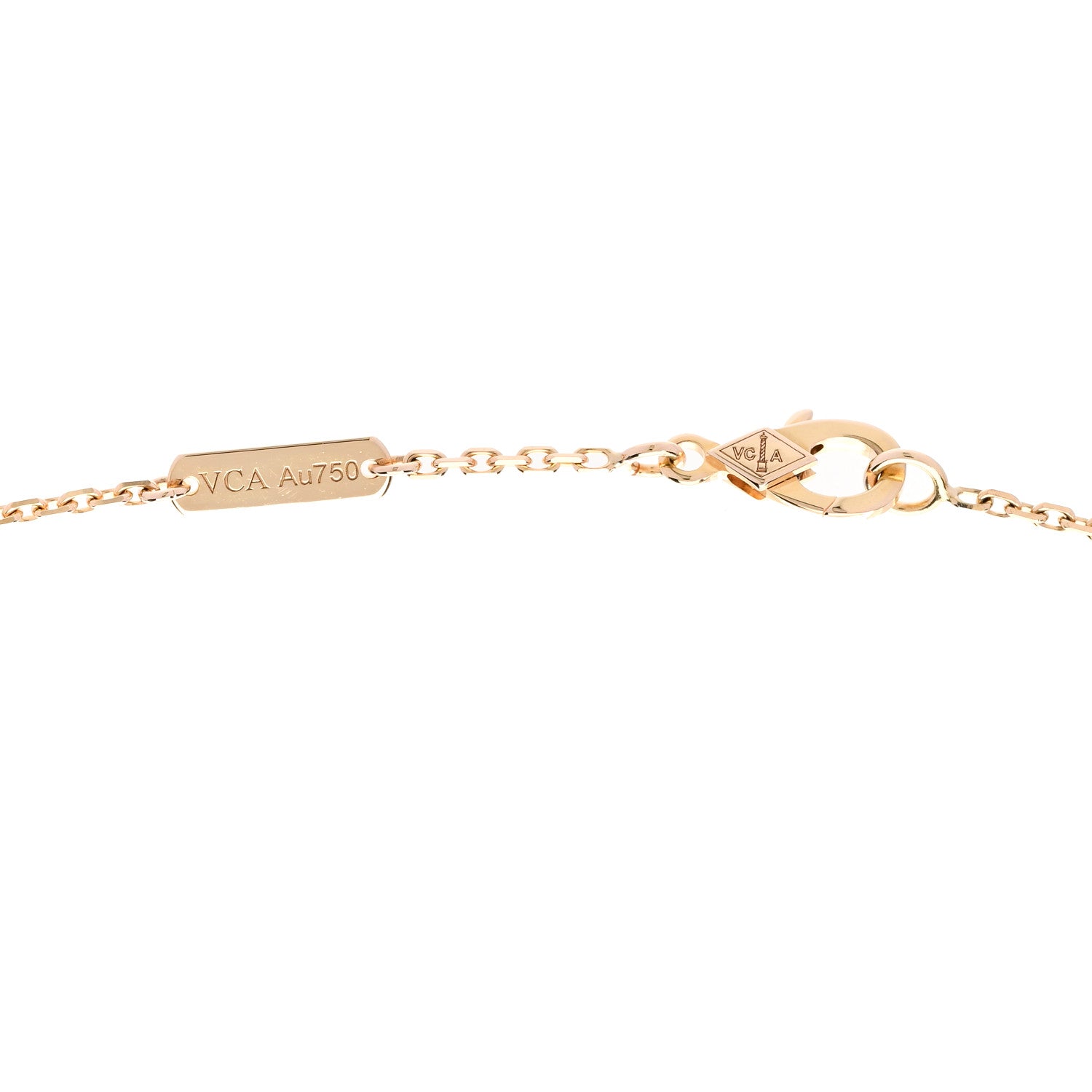 Van Cleef & Arpels 18K Yellow Gold Mother of Pearl Vintage Alhambra Pendant Necklace 4 of 5