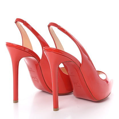 Christian Louboutin Patent Flo Sling 120 Pumps 37 Corazon 4 of 7