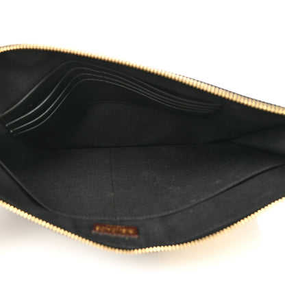 Fendi X VERSACE Glazed Fabric Vitello Cover Fendace FF Baroque Large Flat Pouch Black Gold 5 of 8