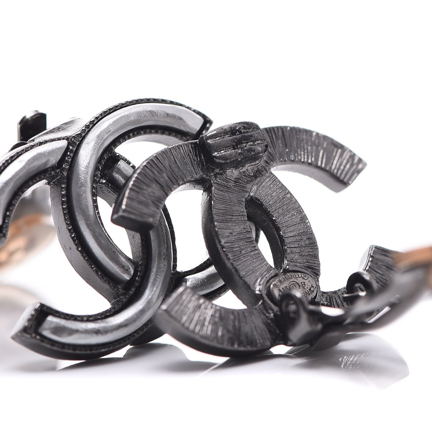 Ruthenium CC Clip On Earrings Silver