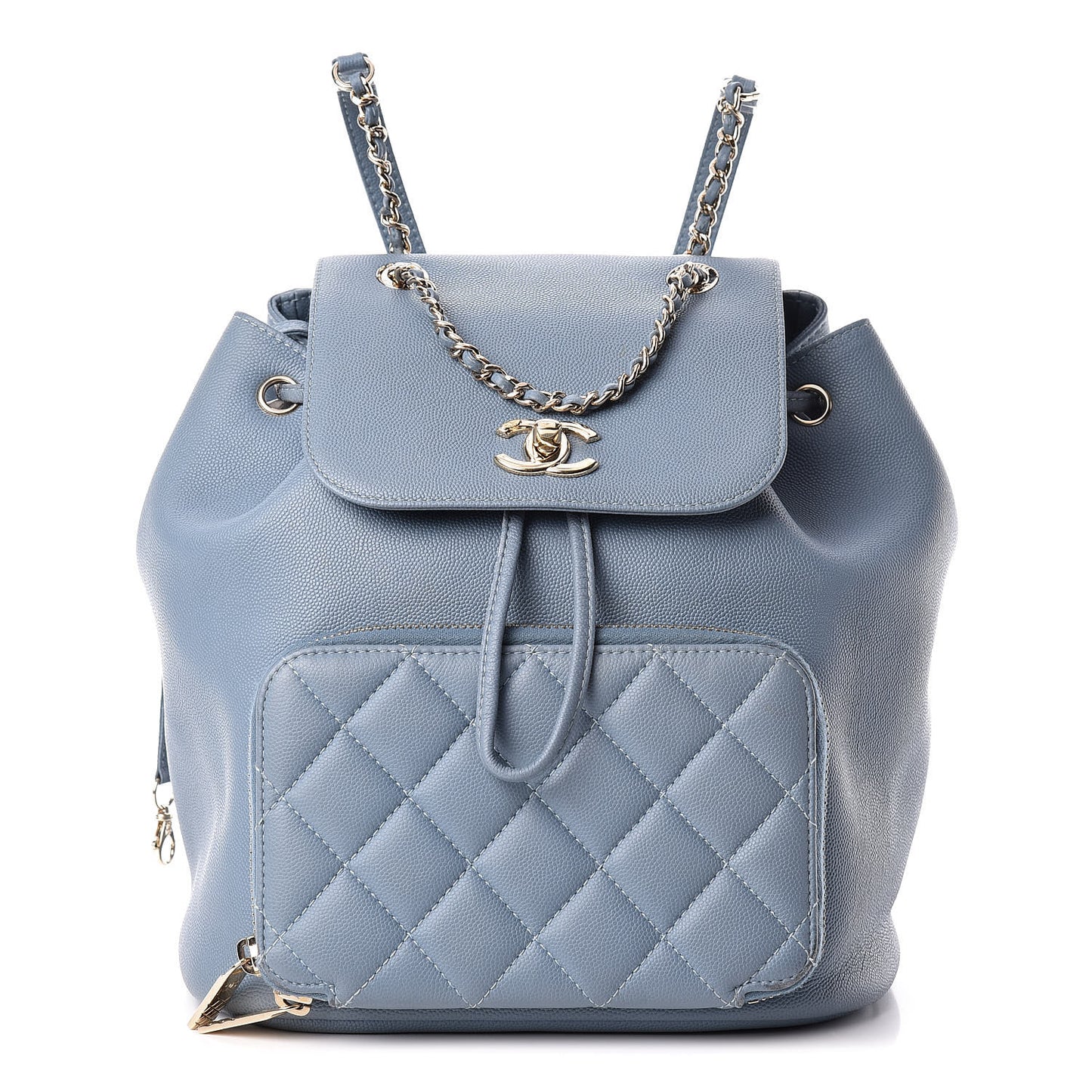 Caviar Quilted Business Affinity Backpack Light Blue