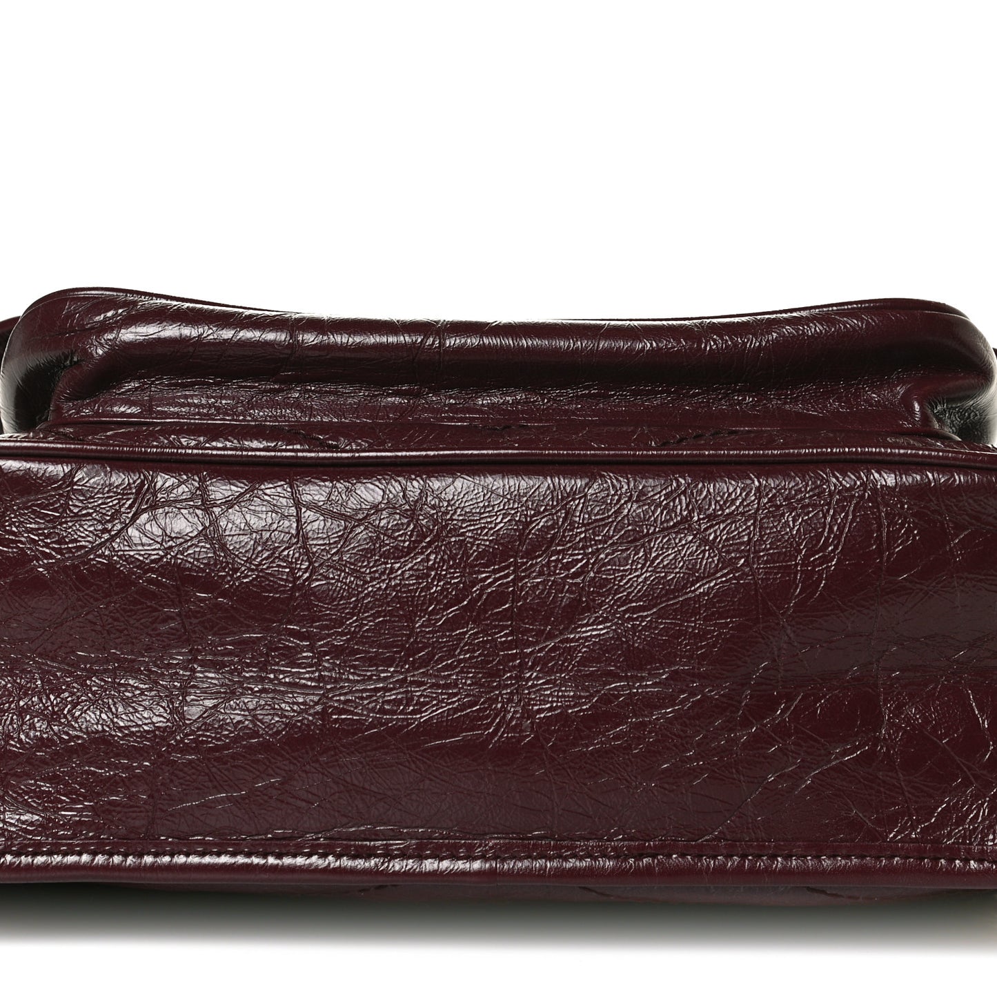 Crinkled Calfskin Matelasse Monogram Medium Niki Chain Satchel Burgundy