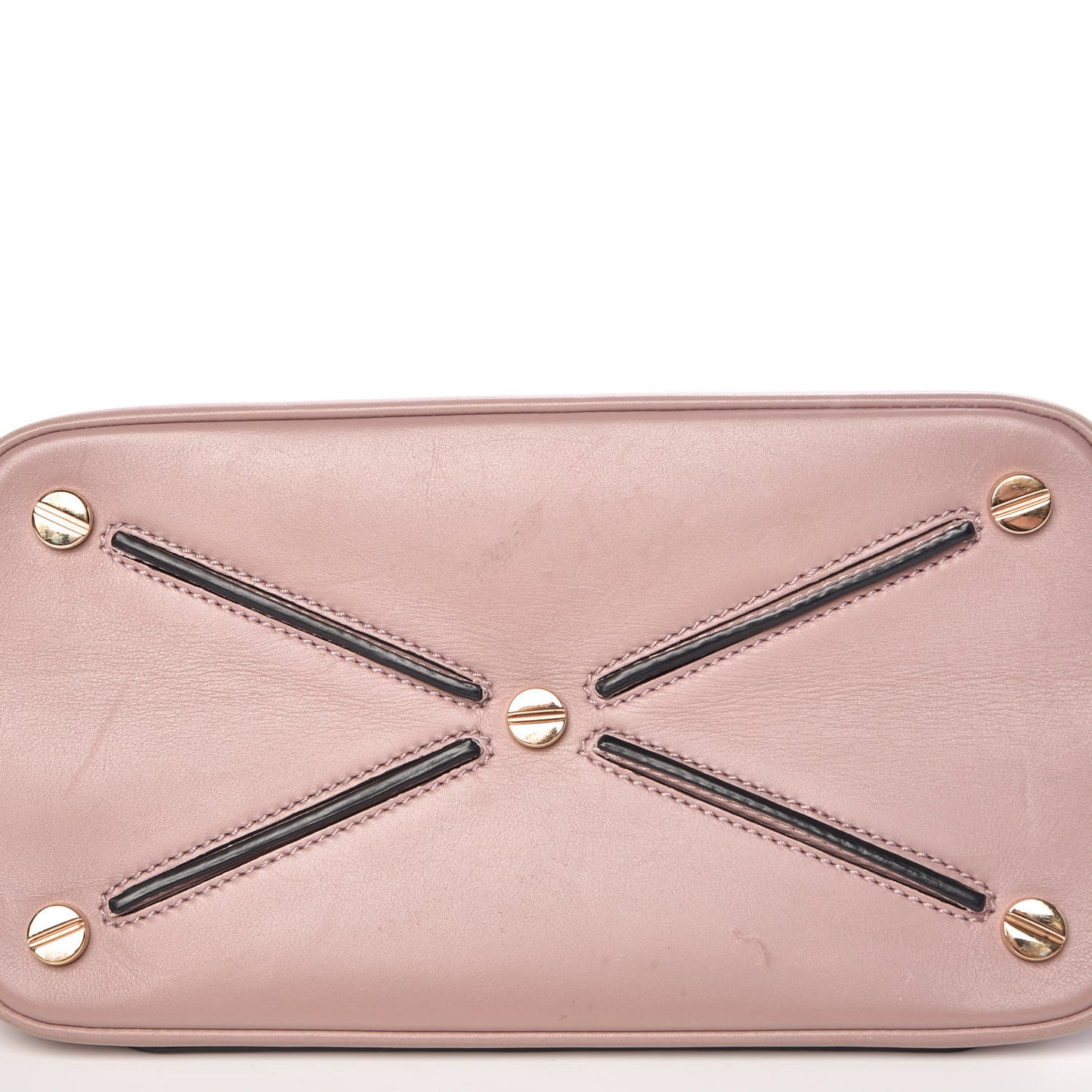 Calfskin Small Rockstud All Over Demilune Double Handle Satchel Lipstick