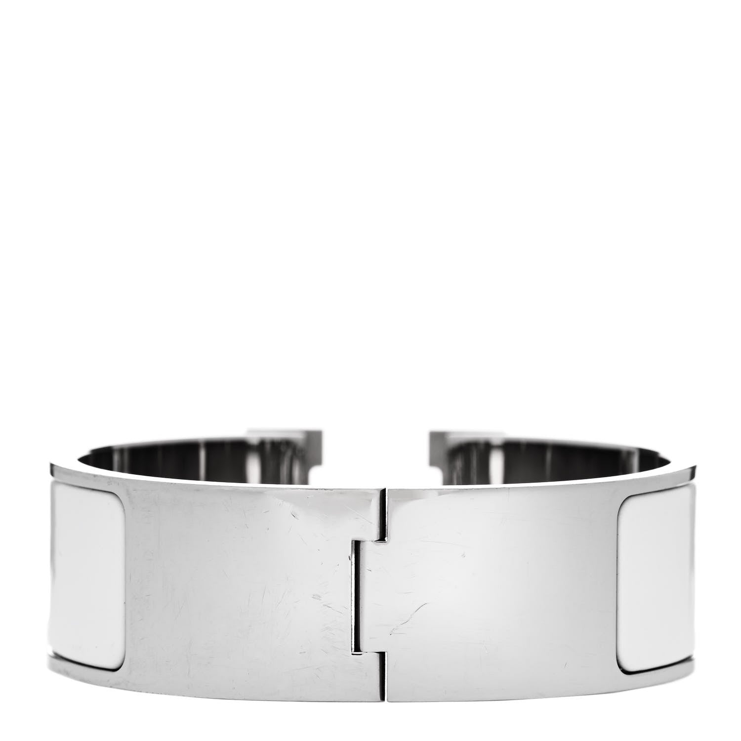 Hermes Enamel Wide Clic Clac H Bracelet PM White 3 of 5