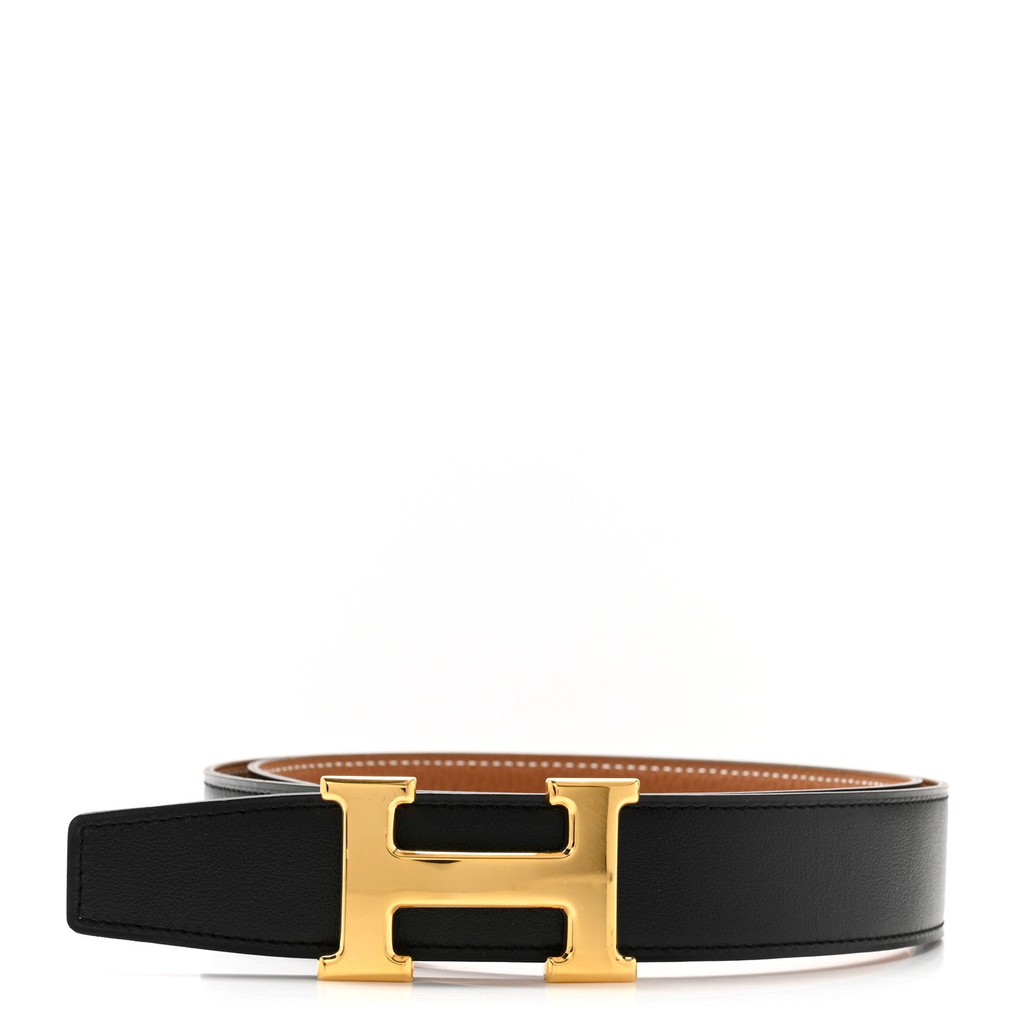 Hermes Box Togo 32mm H Belt 90 36 Black Gold 1 of 6