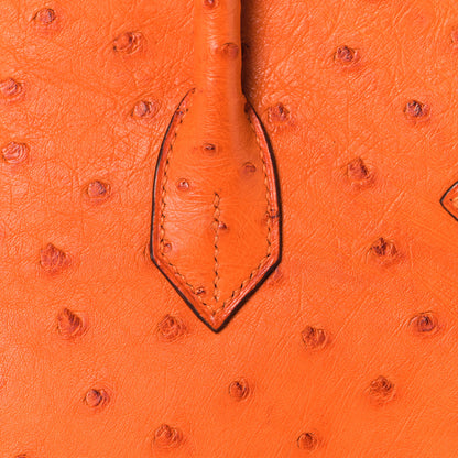 Hermes Ostrich Birkin 35 Orange 19 of 35