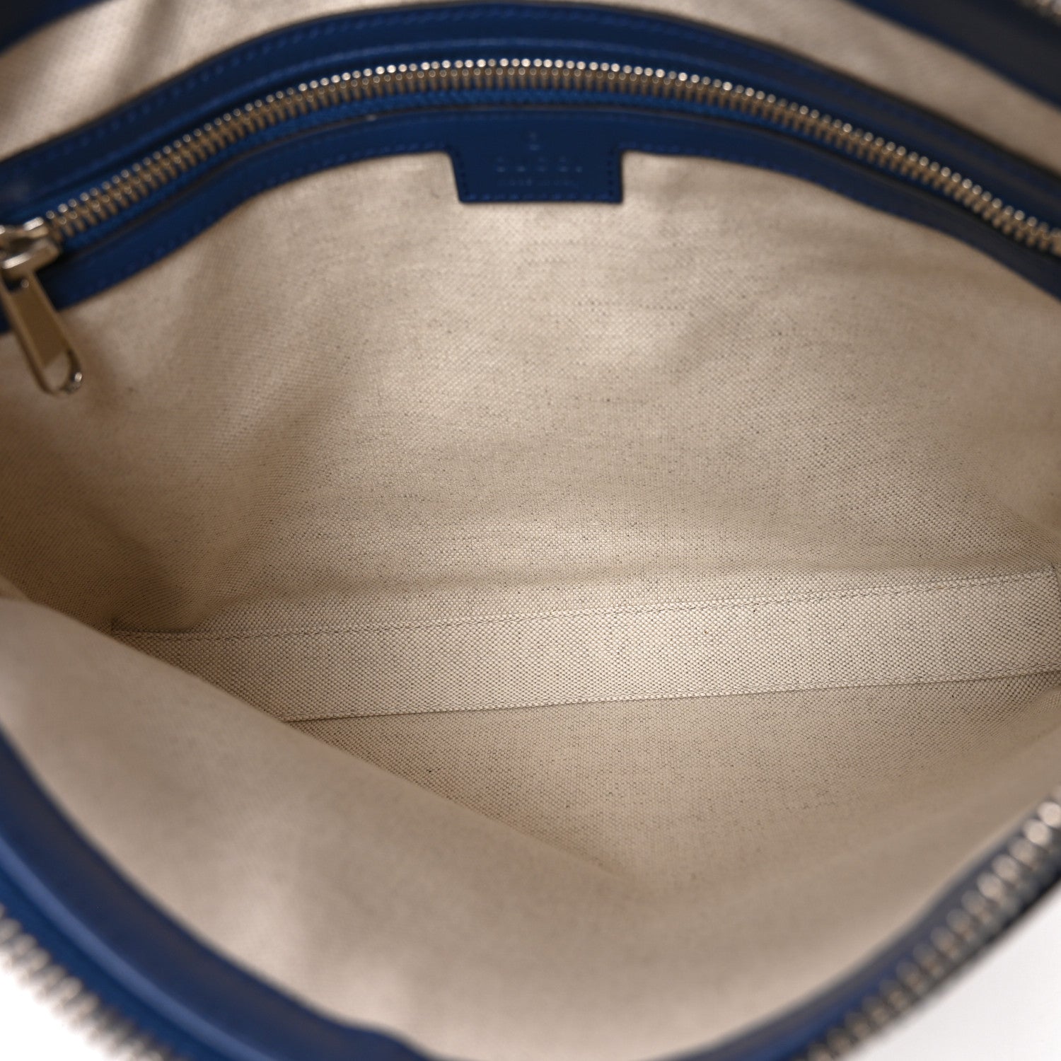 Gucci Calfskin GG Tennis Embossed Medium Wristlet Messenger Bag Intense Metal Blue 5 of 10