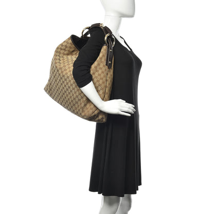 Gucci Monogram Large Horsebit Chain Hobo Dark Brown 2 of 13