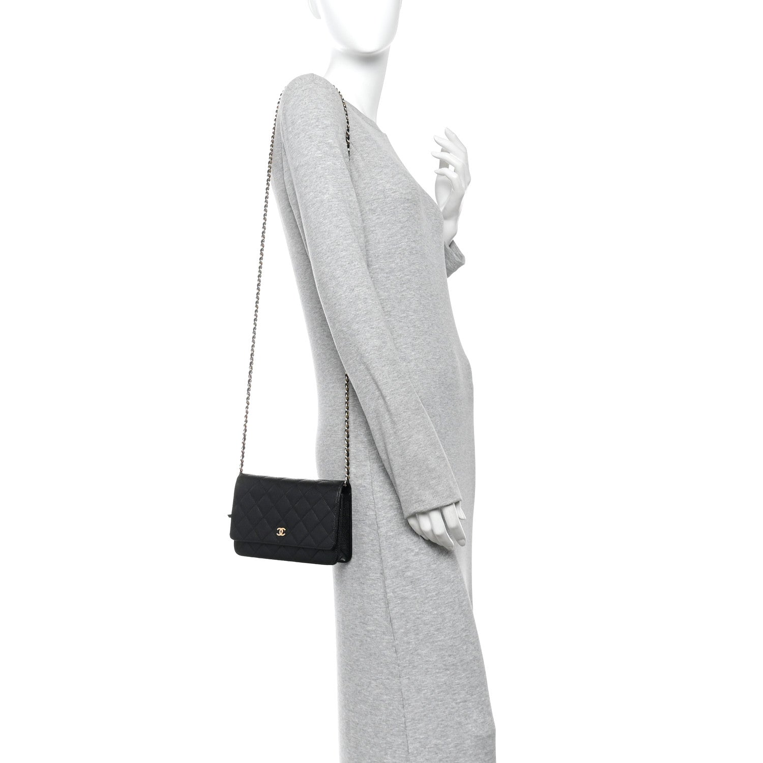 Chanel Caviar Quilted Wallet On Chain WOC Black 2 of 12