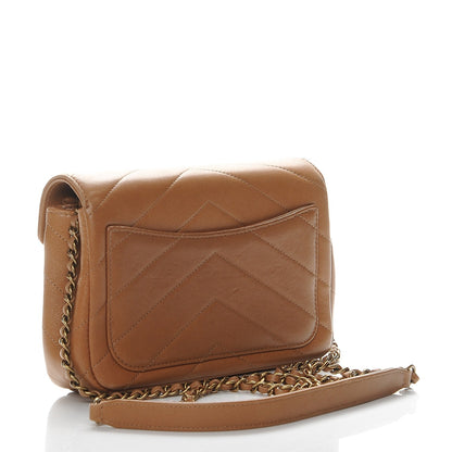 Chanel Lambskin Chevron Mini Coco Envelope Flap Beige 3 of 10
