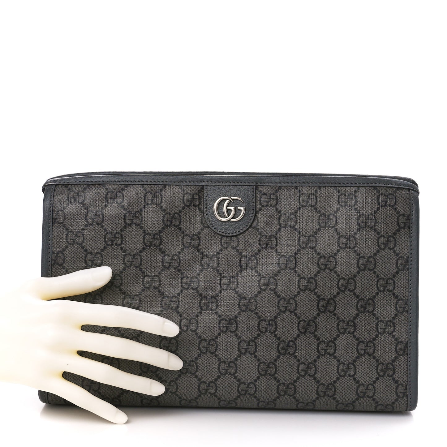 GG Supreme Monogram Ophidia GG Toiletry Case Grey Black
