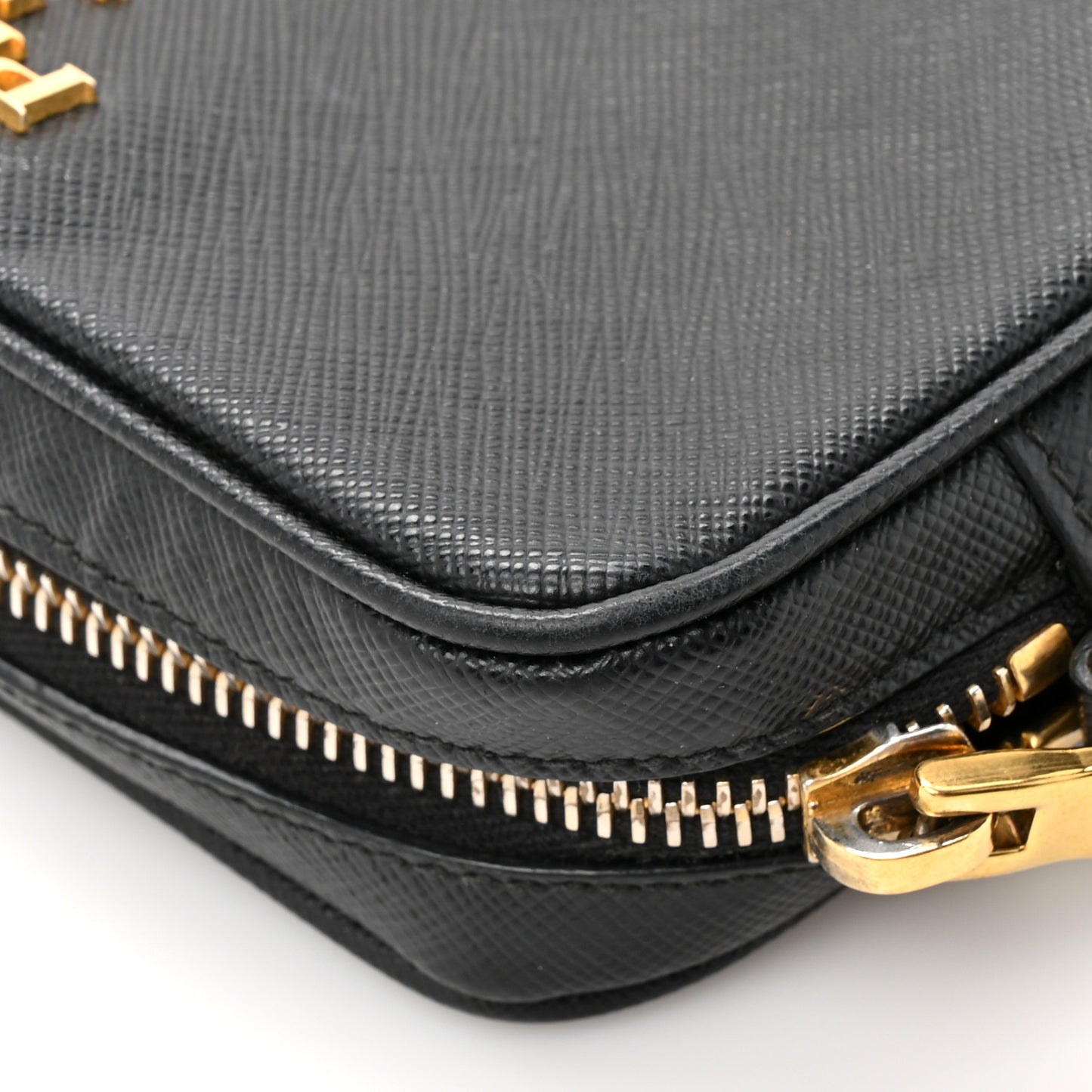 Saffiano Mini Camera Crossbody Bag Black
