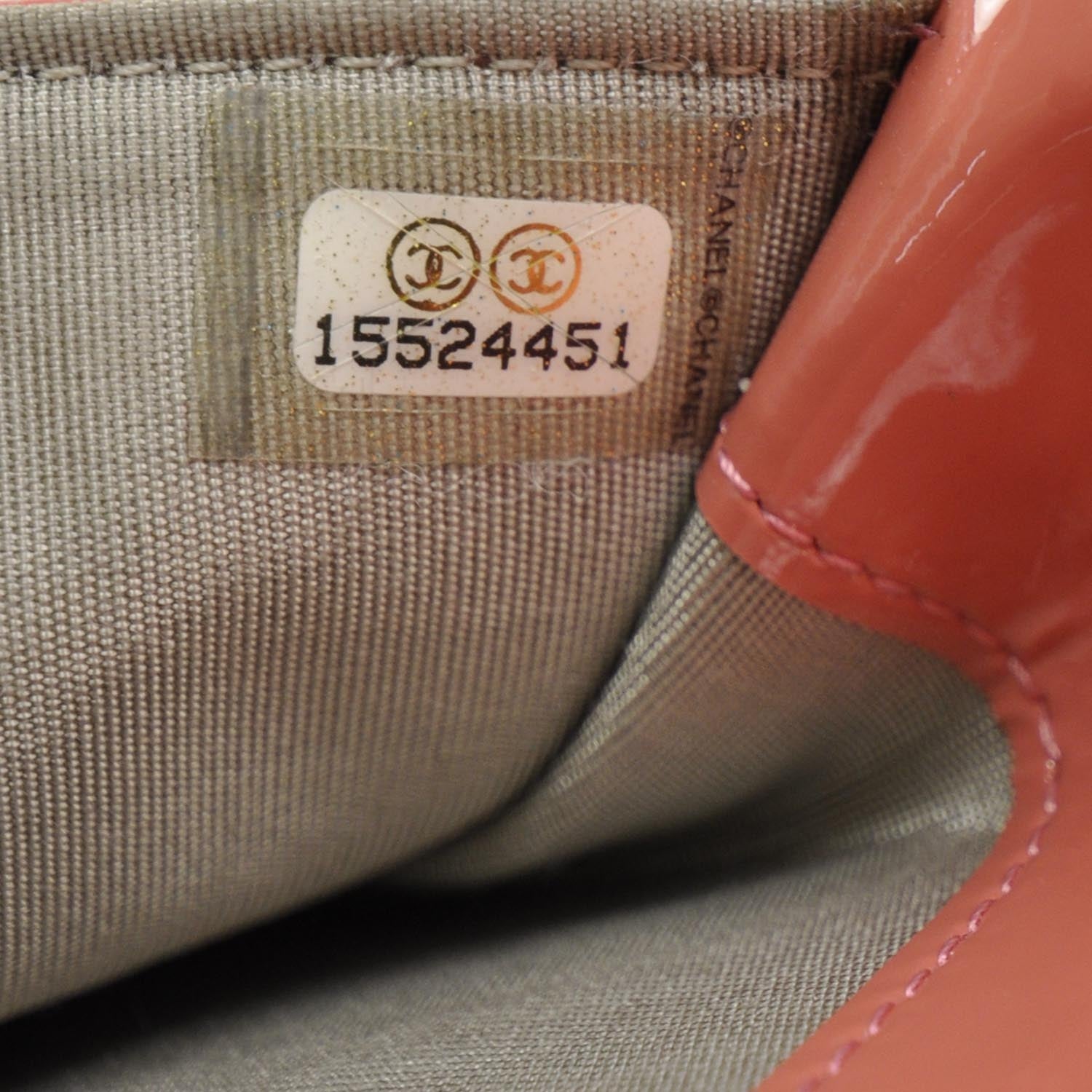 Chanel Patent Quilted Wallet On Chain WOC Coral 9 of 10