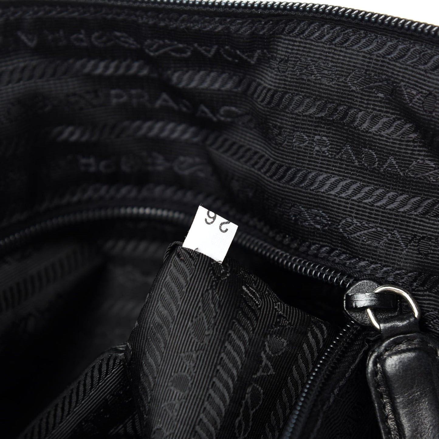 Nylon Tessuto Chain Shoulder Bag Black