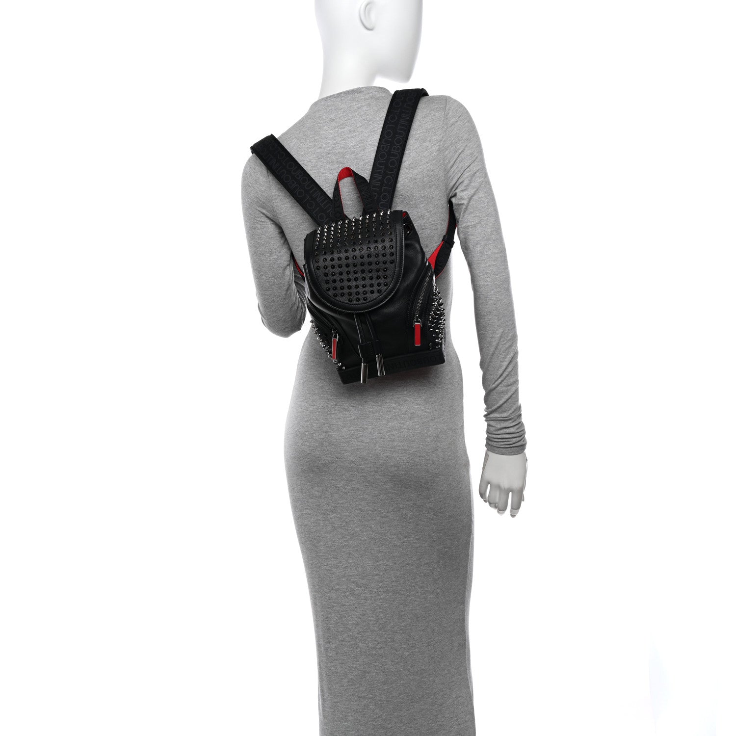 Christian Louboutin Calfskin Spiked Small Explorafunk Backpack Black 2 of 11
