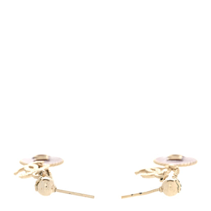 Chanel Enamel N°5 CC Drop Earrings Red Gold 3 of 4