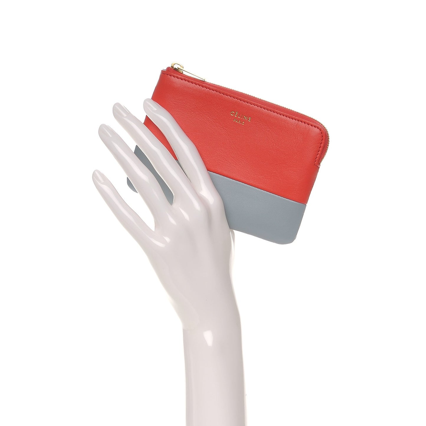 Lambskin Bi-Color Solo Coin Card Case Poppy Cloud