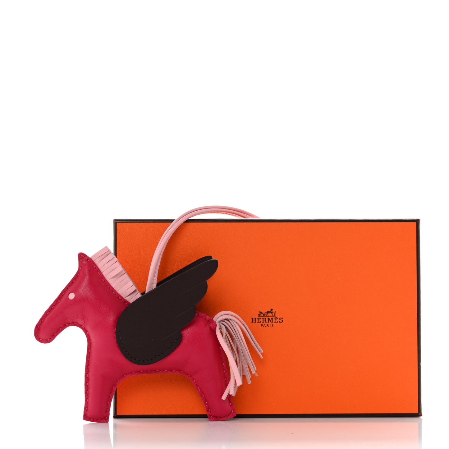 Milo Lambskin Grigri Rodeo Pegase Horse Bag Charm MM Framboise Rose Sakura Rouge Sellier