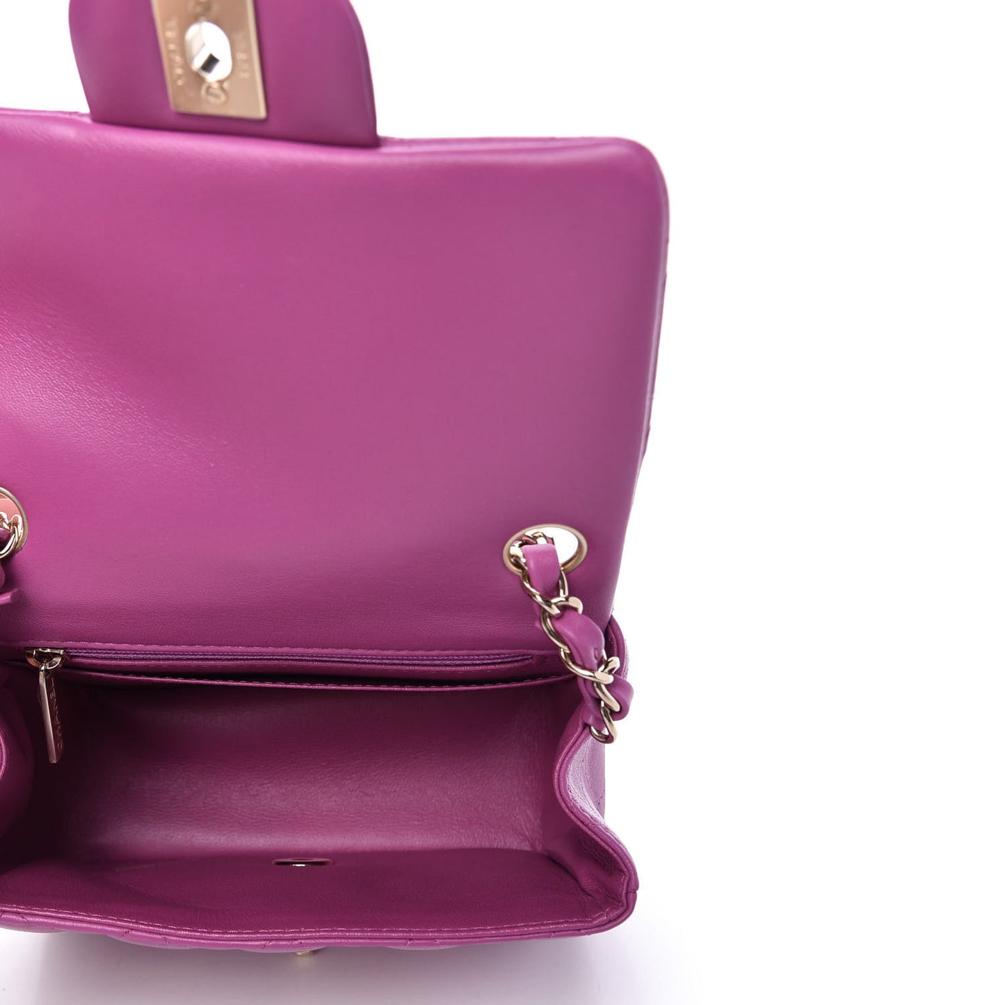 Lambskin Quilted Mini Square Flap Purple