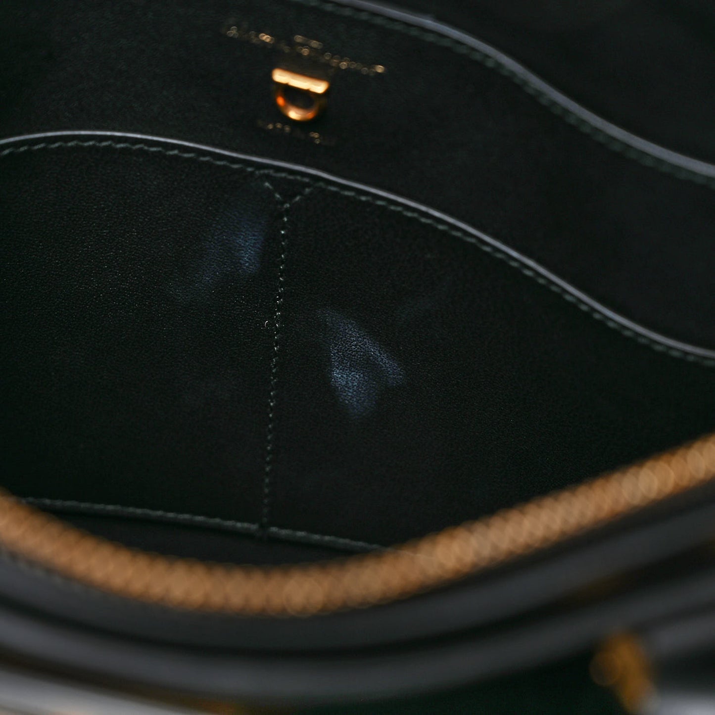 Calfskin Gancini Trifolio Top Handle Tote Bag Black