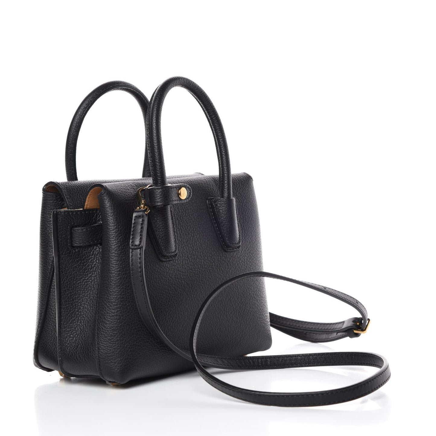 Grained Calfskin Mini Milla Tote Phantom Grey