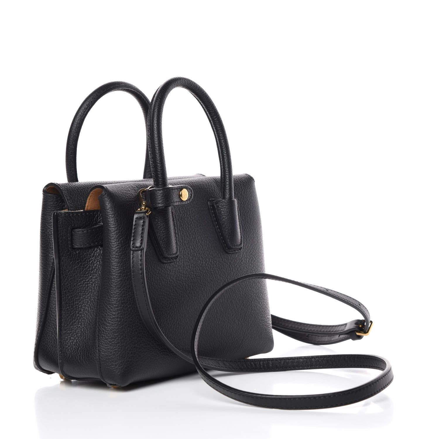 MCM Grained Calfskin Mini Milla Tote Phantom Grey 3 of 11