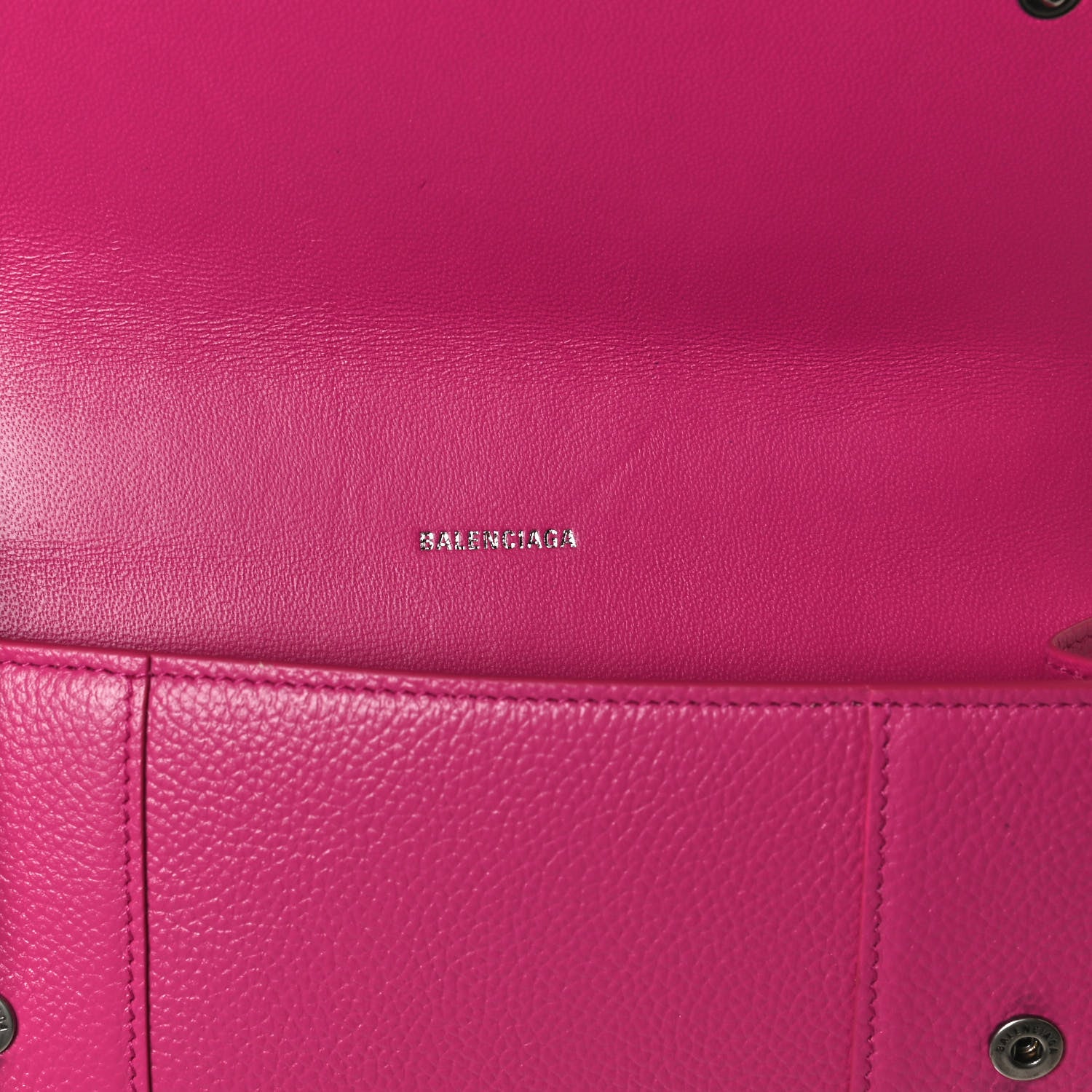 Balenciaga Grained Calfskin Tonal B Hourglass Top Handle Crossbody Phone Holder Fuchsia 5 of 10