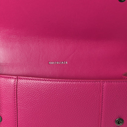 Balenciaga Grained Calfskin Tonal B Hourglass Top Handle Crossbody Phone Holder Fuchsia 5 of 10