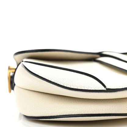 Christian Dior Grained Calfskin Mini Saddle Bag White 5 of 9