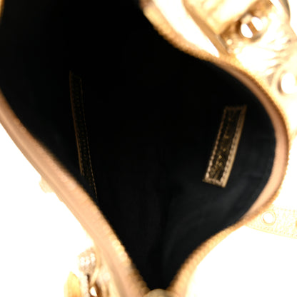 Balenciaga Metallic Agneau Arena Crystal Le Cagole Shoulder Bag XS Light Gold 7 of 21