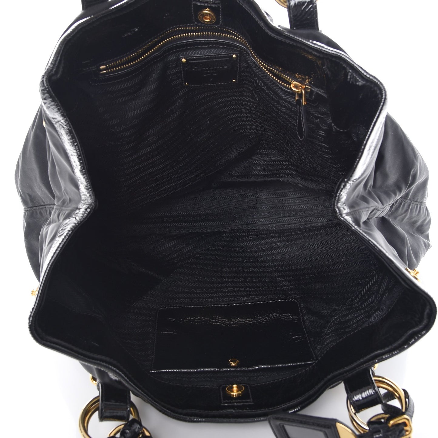 Tessuto Nylon Chain Shoulder Bag Nero Black