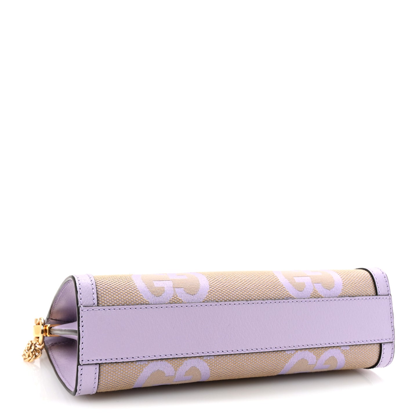 Monogram Jumbo GG Textured Dollar Calfskin Small Ophidia Chain Shoulder Bag Beige Lapis
