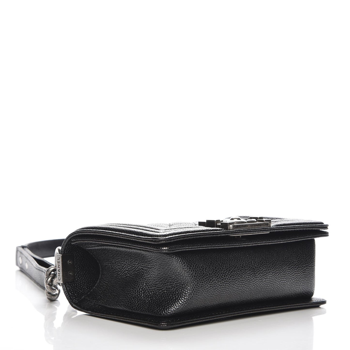 Caviar Quilted Small Boy Flap Black