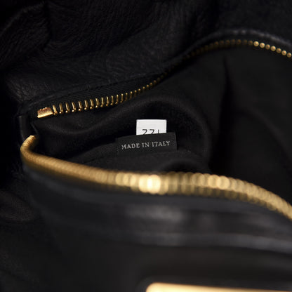 Miu Miu Vitello Drawstring Bow Satchel Black 9 of 11