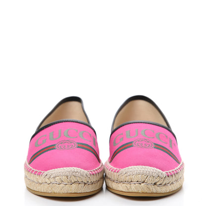Gucci Canvas Logo Espadrilles 36 Cyclamen Rose Black 2 of 8