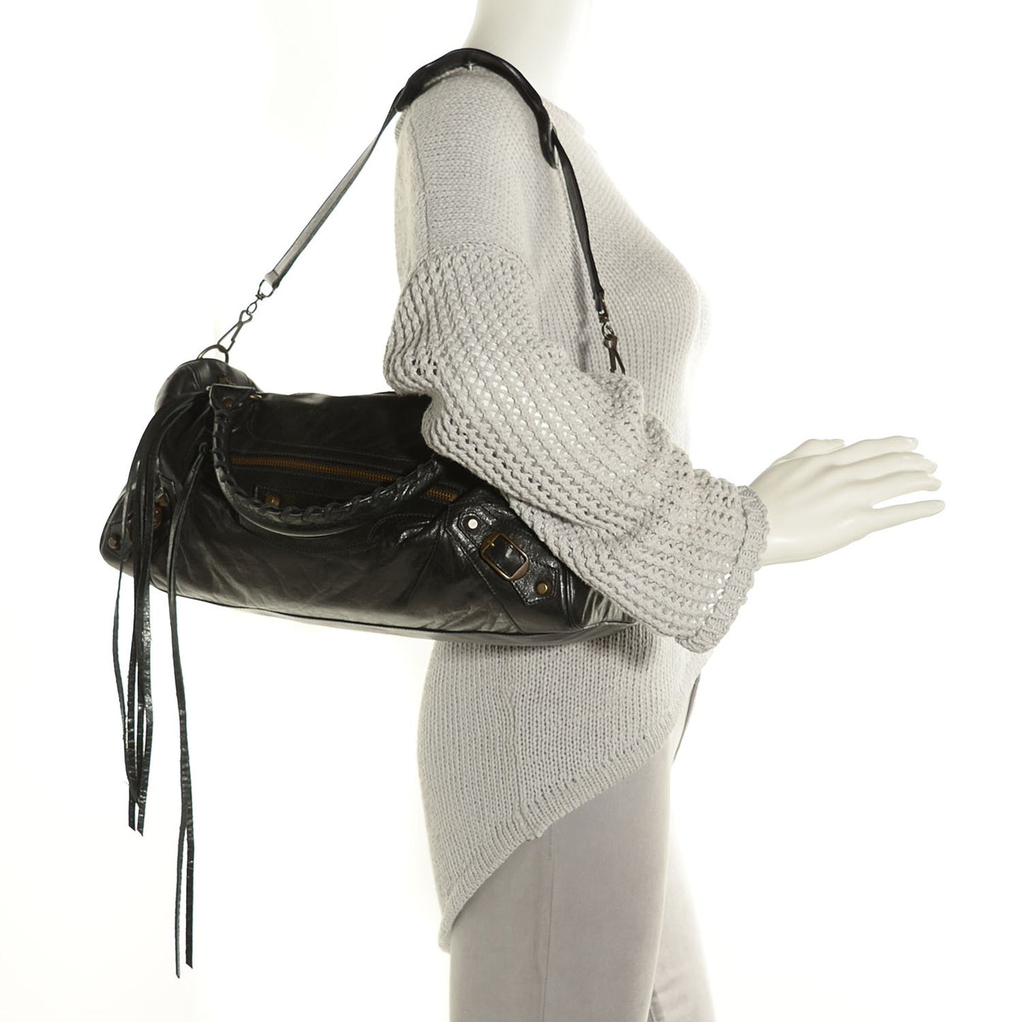 Chevre Classic Hardware Twiggy Black