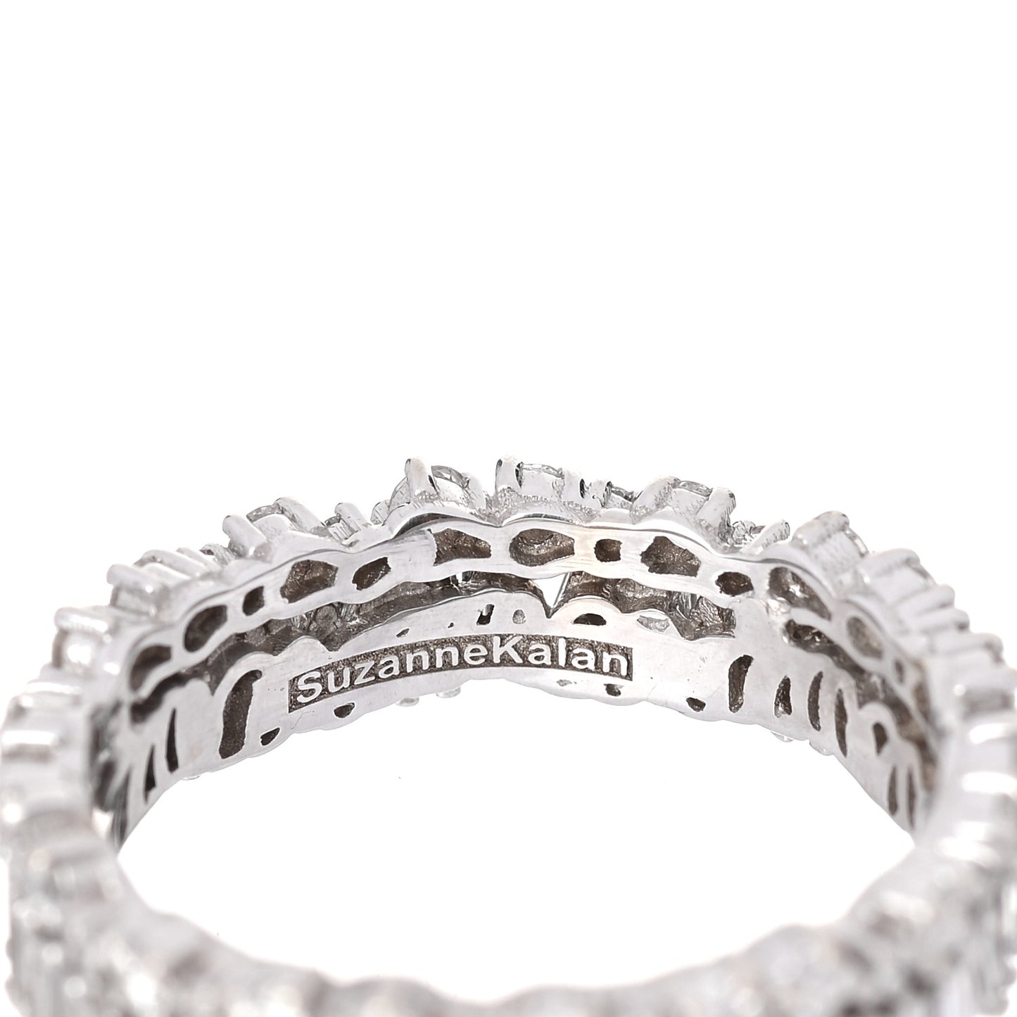 18K White Gold Short Stack Eternity Band 56 7.75