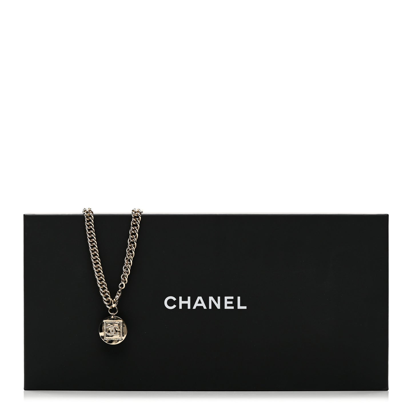 Crystal CC Chain Charm Choker Gold
