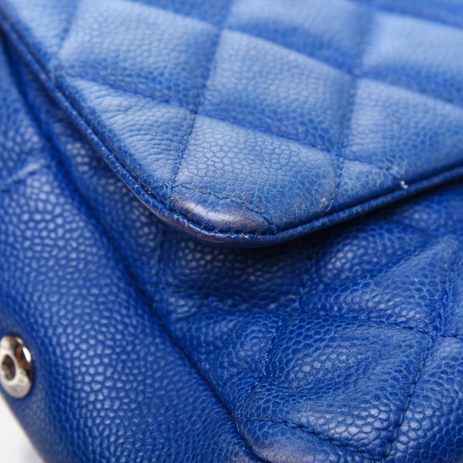 Chanel Caviar Quilted Jumbo Easy Flap Blue 24 of 35