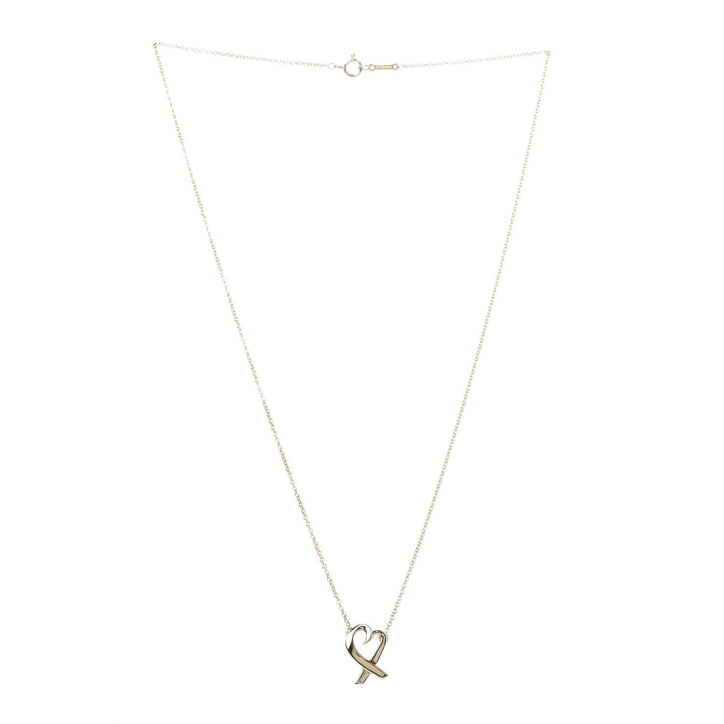 18K Yellow Gold Small Paloma Picasso Loving Heart Pendant Necklace