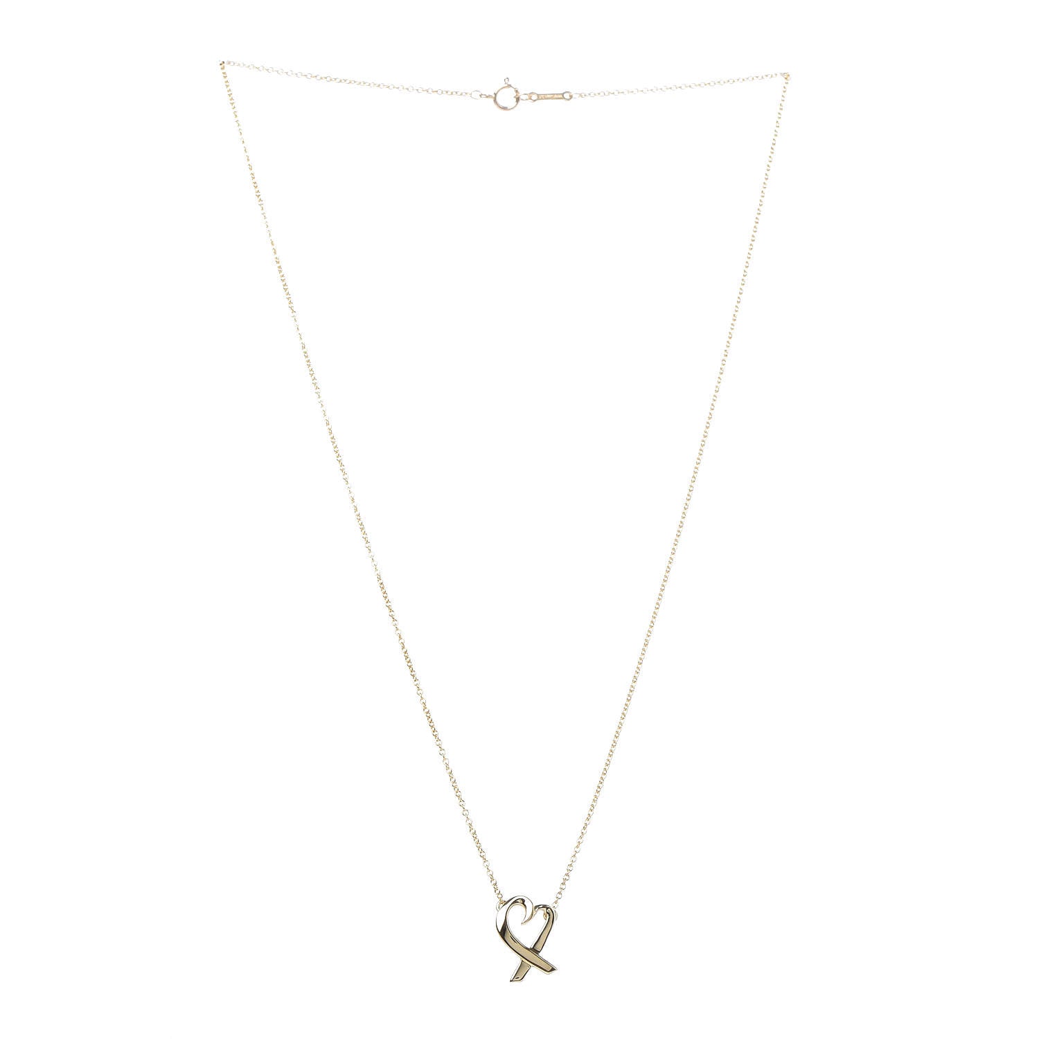 Tiffany 18K Yellow Gold Small Paloma Picasso Loving Heart Pendant Necklace 3 of 6