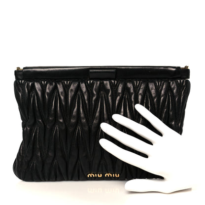 Miu Miu Nappa Matelasse Clutch Black 2 of 9