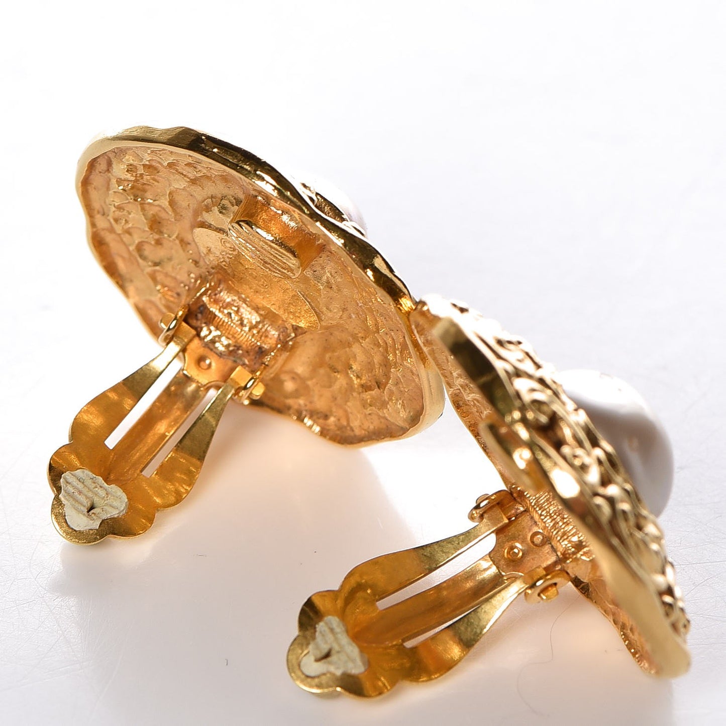Pearl Clip On Earrings Gold