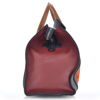 Celine Leather and Linen Mini Luggage Tri-Color Poppy 4 of 10