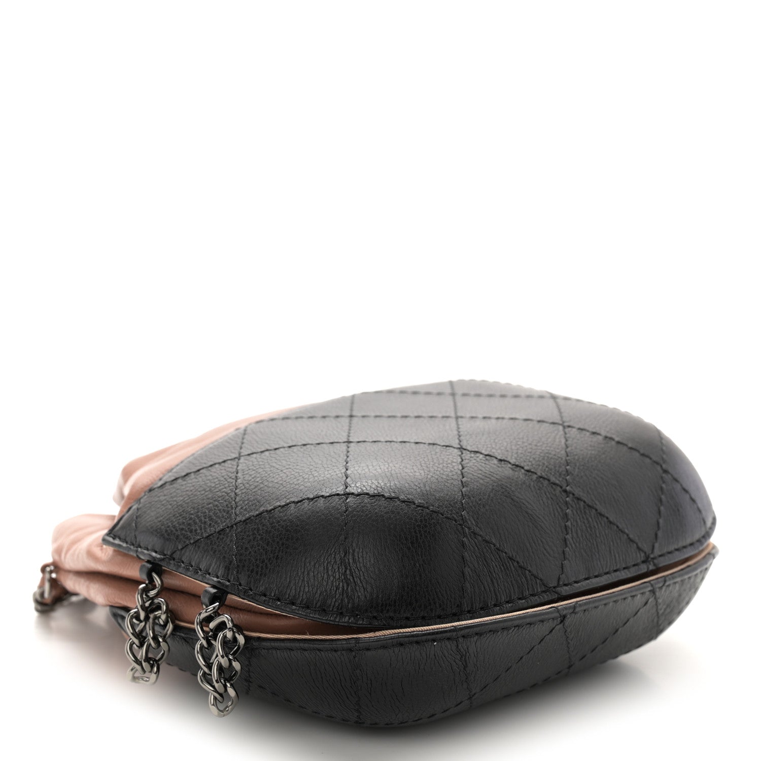 Chanel Calfskin Quilted Small Gabrielle Bucket Beige Black 4 of 11