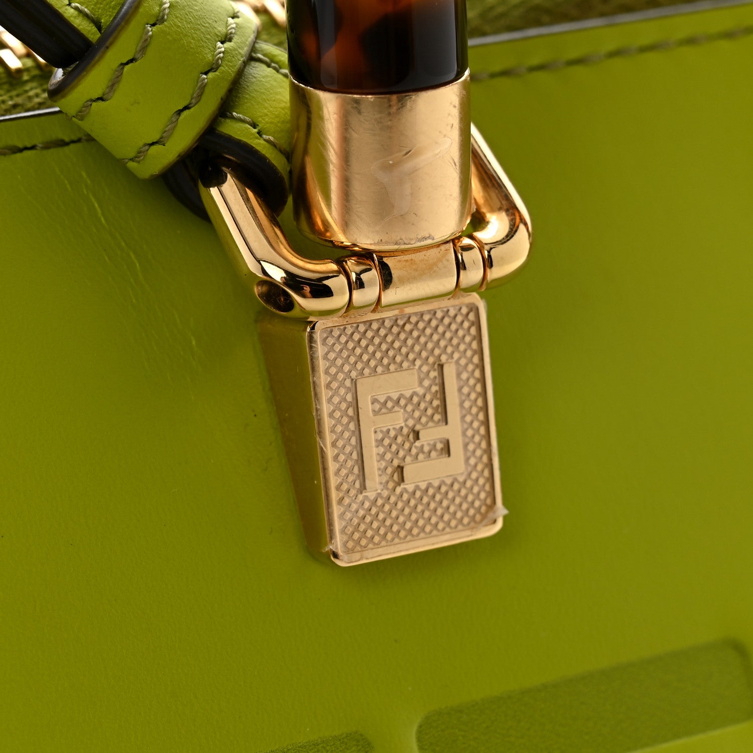 Fendi Vitello King Plexiglass Logo Embossed Mini By The Way Top