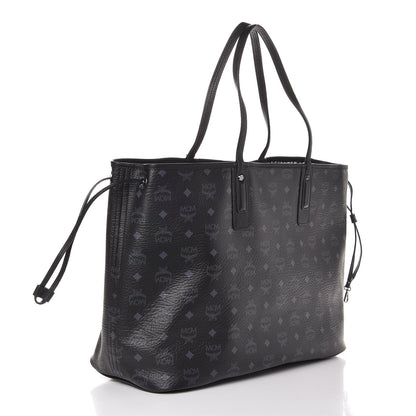 MCM Visetos Large Liz Reversible Shopper Tote Black 5 of 9