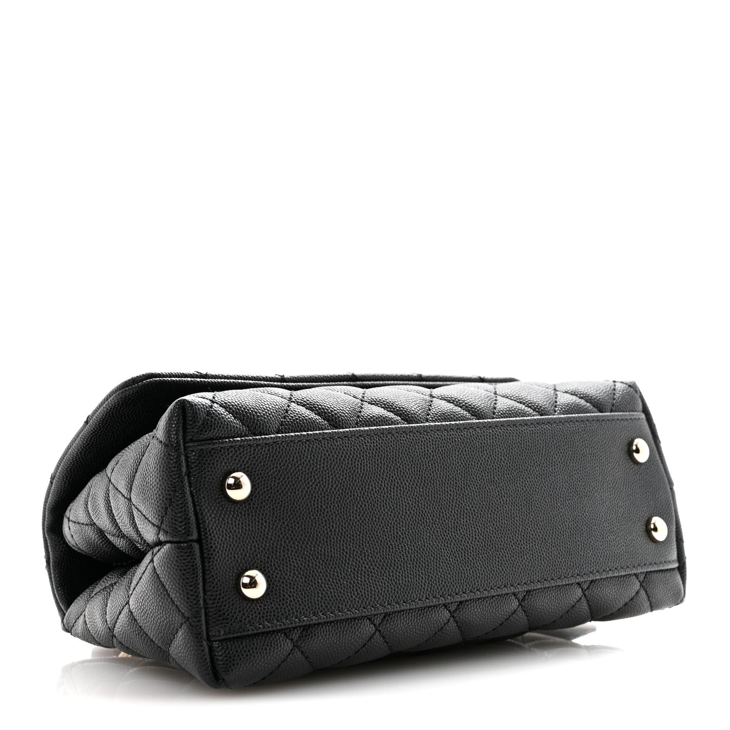 Caviar Quilted Mini Coco Handle Flap Black