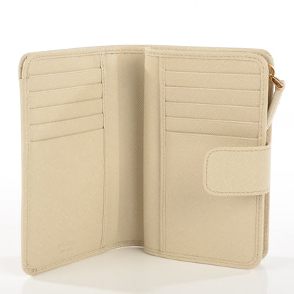 Prada Saffiano Metal Compact Wallet Cera 5 of 8